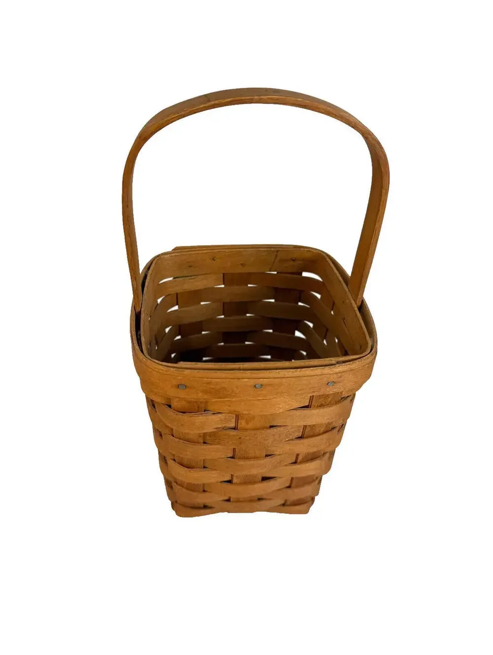 1985 Longaberger Medium Peg Basket w/Stationary Handle  5.5